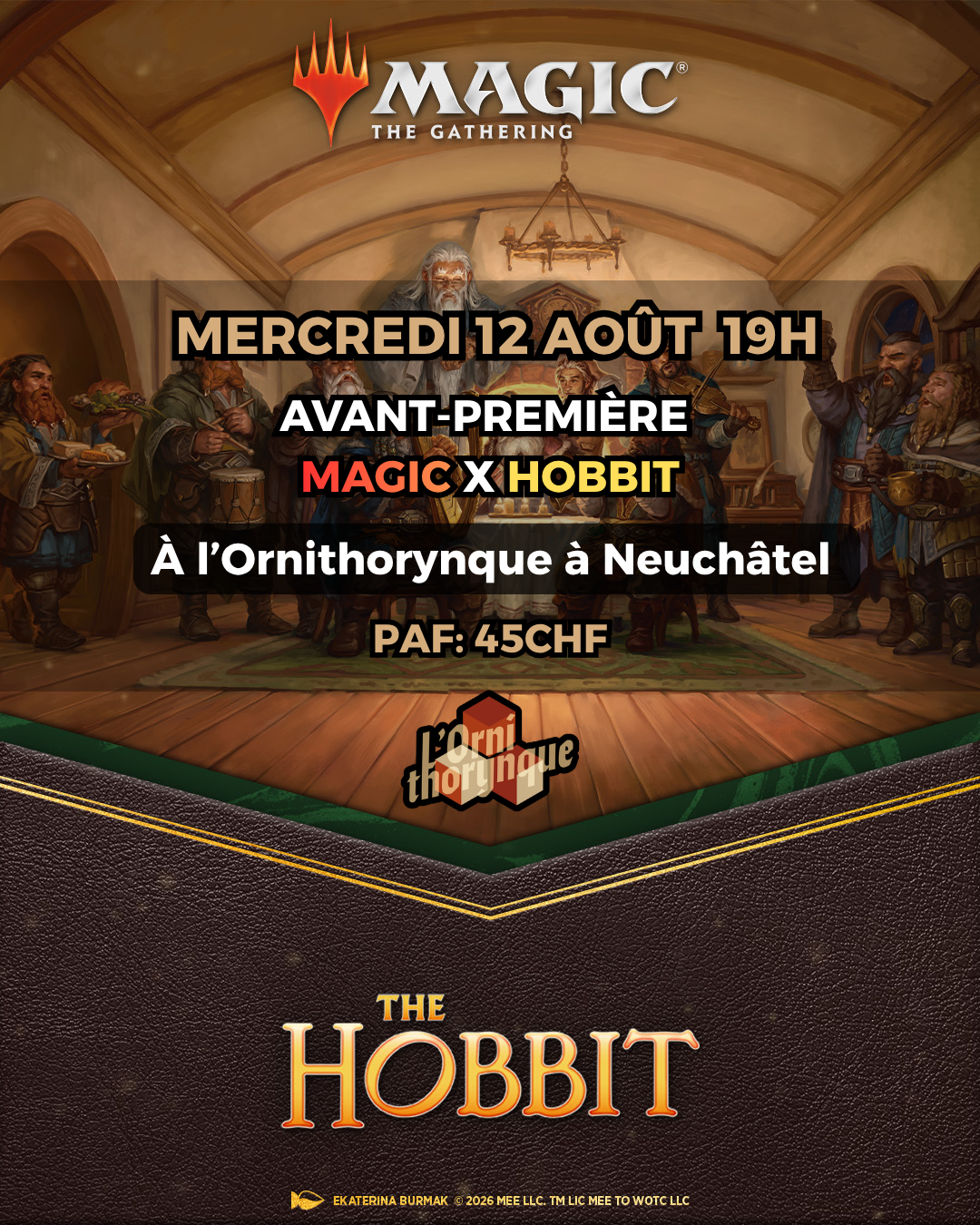 🧙‍♂️✨ Avant-Première Magic: The Gathering – Le Hobbit | Mercredi 12 août à 19h