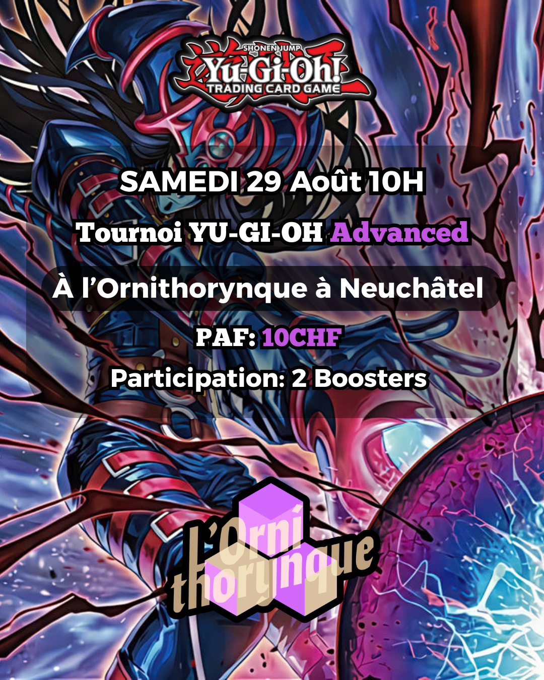 🧙♂️⚡ Yu-Gi-Oh! Advanced | Samedi 29 août à 10h