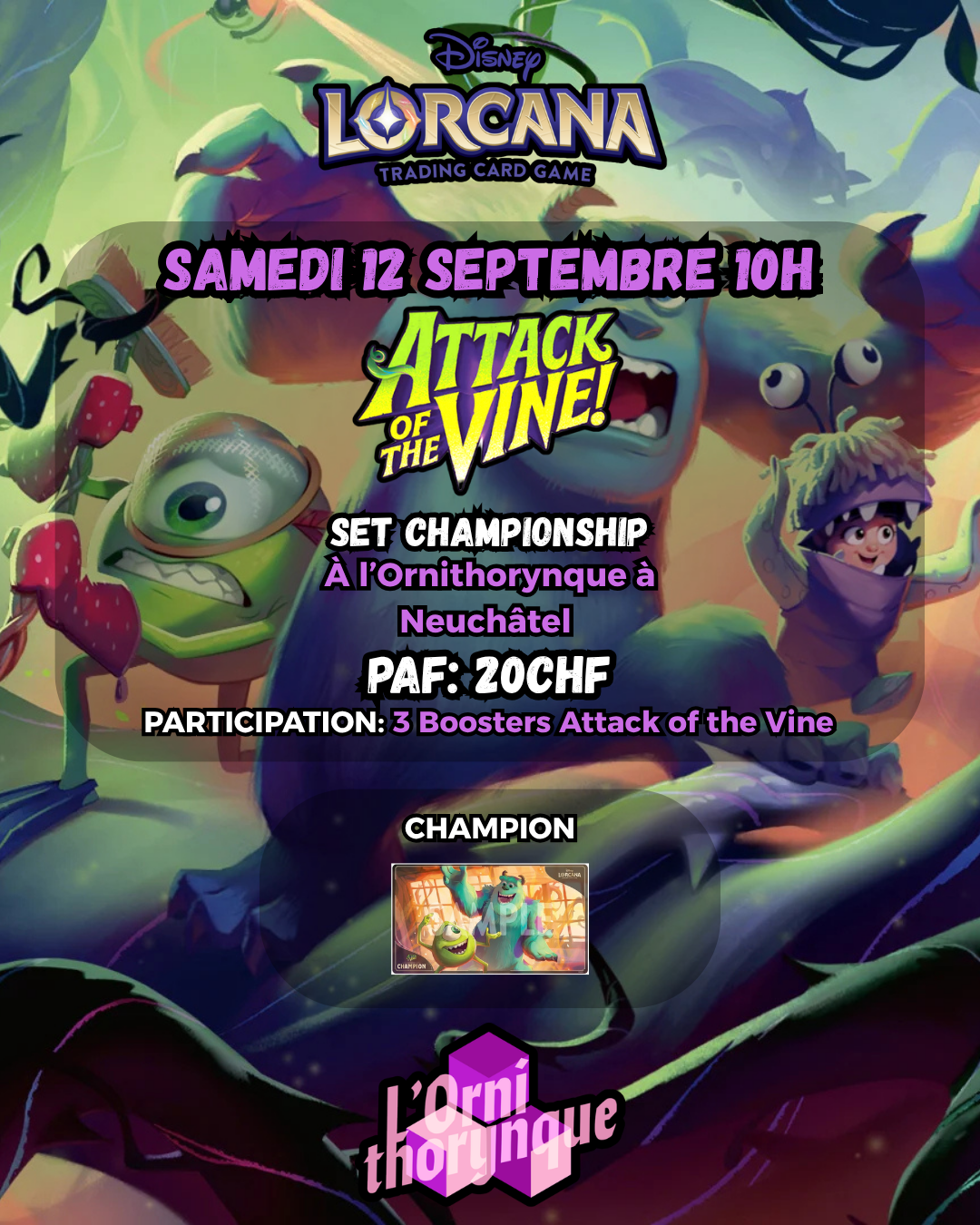 Disney Lorcana — Set Championship : Attack of the Vine! 12 septembre 🎆🎆