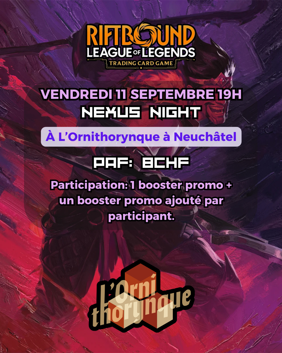 Riftbound — Nexus Night du 11 septembre⚔️⚔️